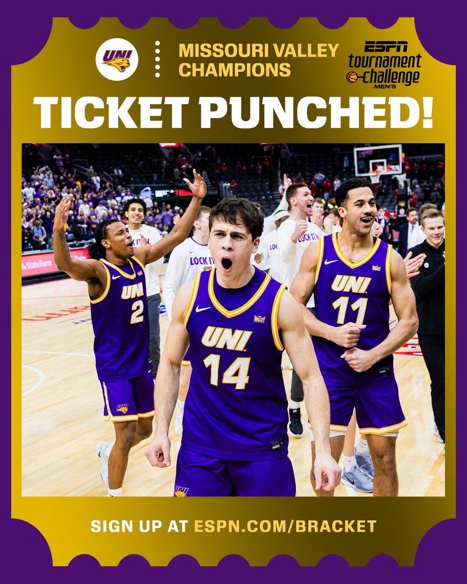 THE PANTHERS ARE TOURNEY BOUND 🔥

Northern Iowa becomes the first team to win FOUR GAMES in FOUR DAYS at the MVC tourney 😳

(📸: <a href="/UNImbb/">UNI Basketball</a>)