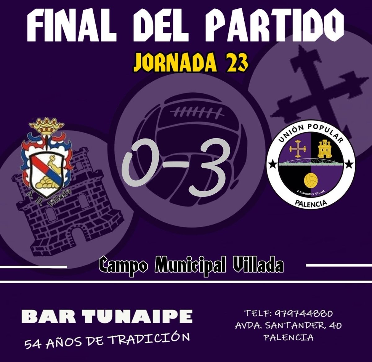 UPPalencia's tweet photo. Final en Villada.

Gran victoria del Unión en un partido donde el equipo trabajo muy bien como bloque, concediendo muy poquito y generando bien fútbol y ocasiones.
Partido como bloque.
Gran ambiente en el Municipal en un duelo de dos aspirantes al campeonato. https://t.co/D5swv2GgWP