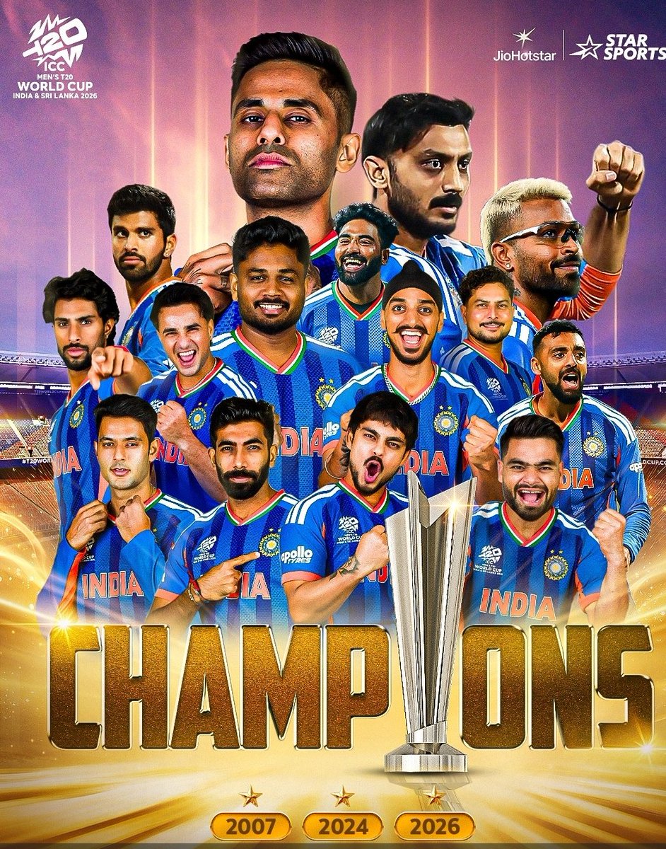 CheraghTriple's tweet photo. Congratulations team #India 
Let the celebrations begin ! India have become the first team to win two consecutive ICC men's T20 World Cup editions.
@cricketworldcup @teamindiaoly @surya_14kumar @msdhoni @imVkohli @ImRo45 https://t.co/nG1tkp1Ole