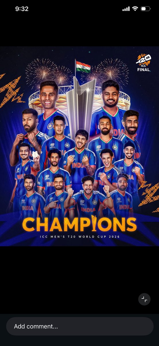 pranay05949611's tweet photo. Congrats 🍾🎊🎈🎉 #IndianCricketTeam https://t.co/xq1ANvcI1Z