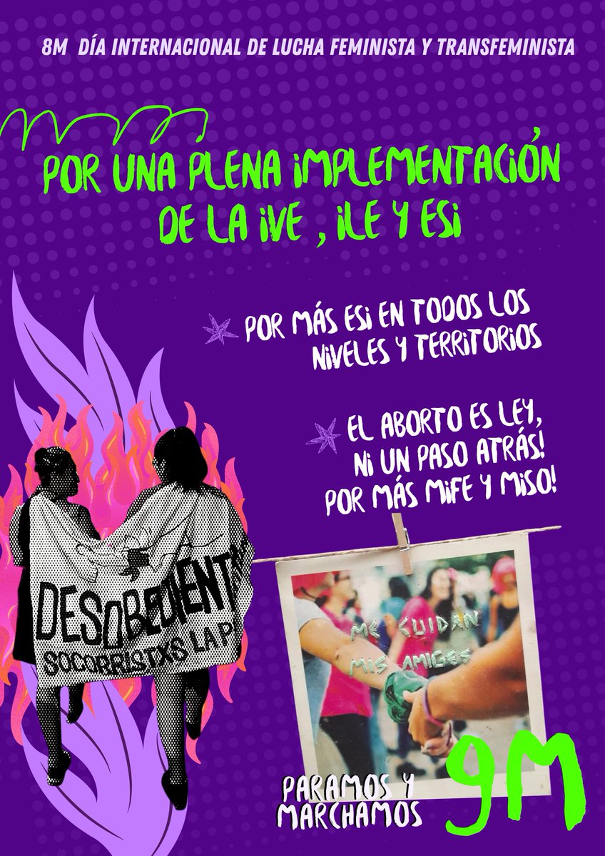 💚 Por la plena implementación de la #IVE (aborto legal) y la #ESI en todos los niveles. 
• Por nuestras pibas 
  -niñas no madres-
• Ningún pibe nace chorro, 
basta de criminalizar a les pibes!

📢 Lunes 16:30 hs en Plaza Moreno.
🚶‍♀️ 17:00 hs MARCHAMOS JUNTES.