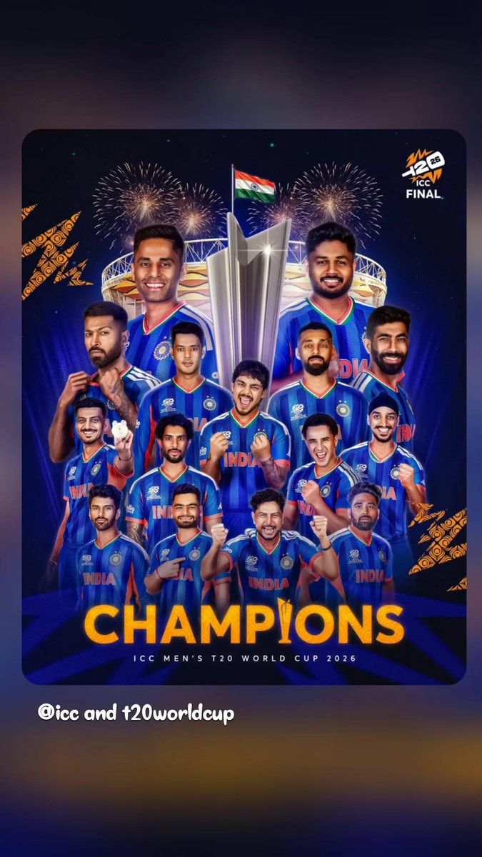 _Manish_38's tweet photo. Champions 🏆⭐⭐⭐ 
#T20WorldCup2026final https://t.co/oKwjhYyLfD