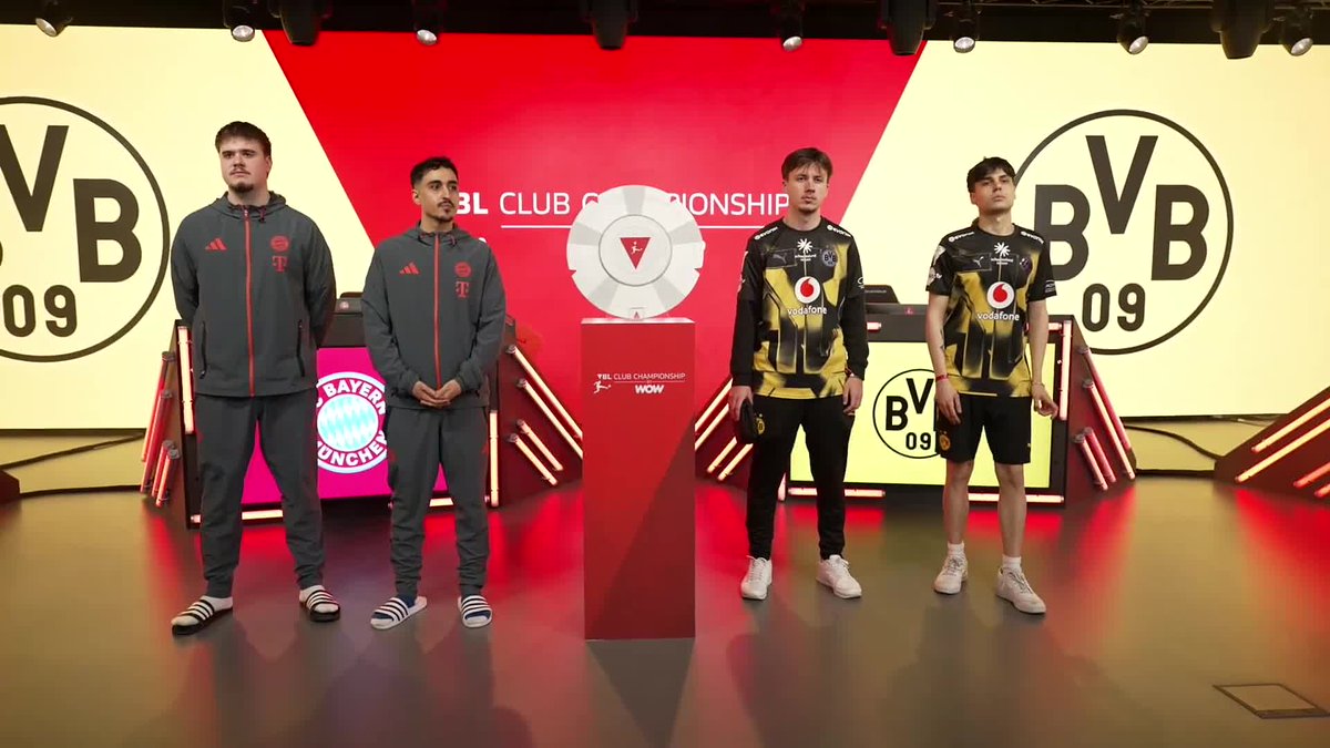 EASPORTSFCPro's tweet photo. We're all set for the Final in Germany ✅

🔴⚪️ Bayern Munich v Borussia Dortmund 🟡⚫️

@vbl_official | #FCPro https://t.co/751PCNDeqm