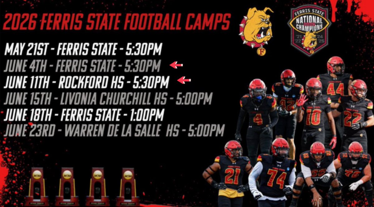 PlasterRyk29990's tweet photo. I'm excited to be going to @FerrisFootball elite exposure camp on June 4th and 11th. 
@A1DUDES @AndrewSFlorio @QBCollective @SMcCourt12 @Bryan_Ault @nextlevelqba @Carlplaster1854
@CoachLaca @CoachT_99
@coachtspence @EastKentwoodFB
@Elev8QBacademy @Elite11 @OhioXsAndOs @PhillipsQBA @QBHitList @QBUniverseQBU @QBIQsystem @TigerBall03 @quarterbackmag @CoachDeckUofM @BossHogAcad @18bstank @AllenTrieu @GregSmithRivals @TheUCReport @NxgnCamps @urasportsshow @alex_pallone @ScoutTyGraham @sixstarfootball @youareathlete @MIexposure @TrambleJoe @LoganTillman