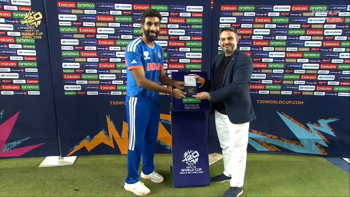 MollywoodBo1's tweet image. POTM and POTT 💙

#Bumrah #SanjuSamson
#T20WorldCup2026final