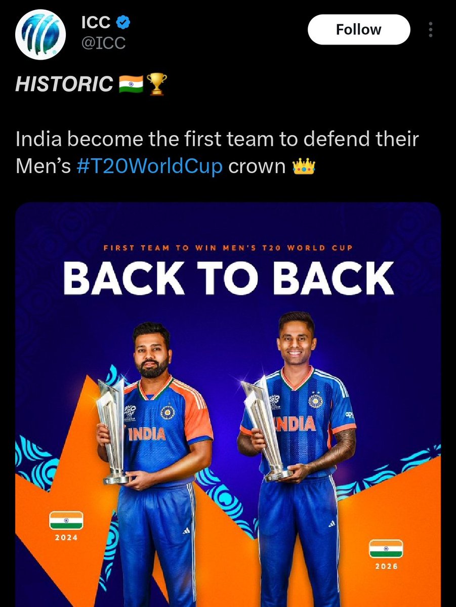 Why did icc put Rohit's picture here ??
Did he won 2 pott award, did he scored 319 runs, did he have 23M instagram likes ??? Unreal PR !!!!