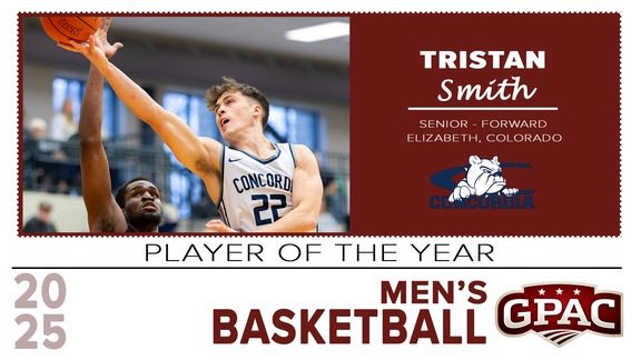 GPACSports's tweet photo. The 2025 GPAC Player of the Year is Dancing in 2026 with Northern Iowa! Congratulations Tristan Smith and @UNImbb! 
@cunebulldogs 
@CUNEmbb 
@TristanSmitty1 https://t.co/UCha4m2Rbp