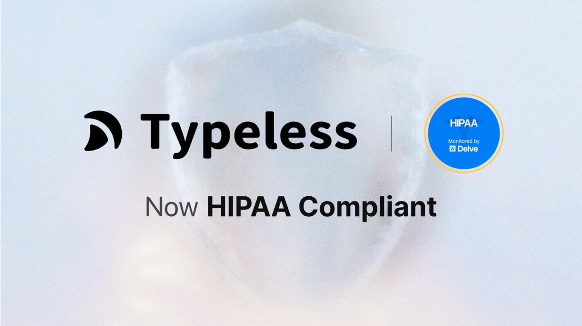 LearnWithBishal's tweet image. Typeless just reached a major milestone: it’s now HIPAA compliant.

HIPAA is one of the most demanding data protection standards in the United States, originally created to safeguard highly sensitive healthcare information.

Meeting that standard shows that Typeless is built to