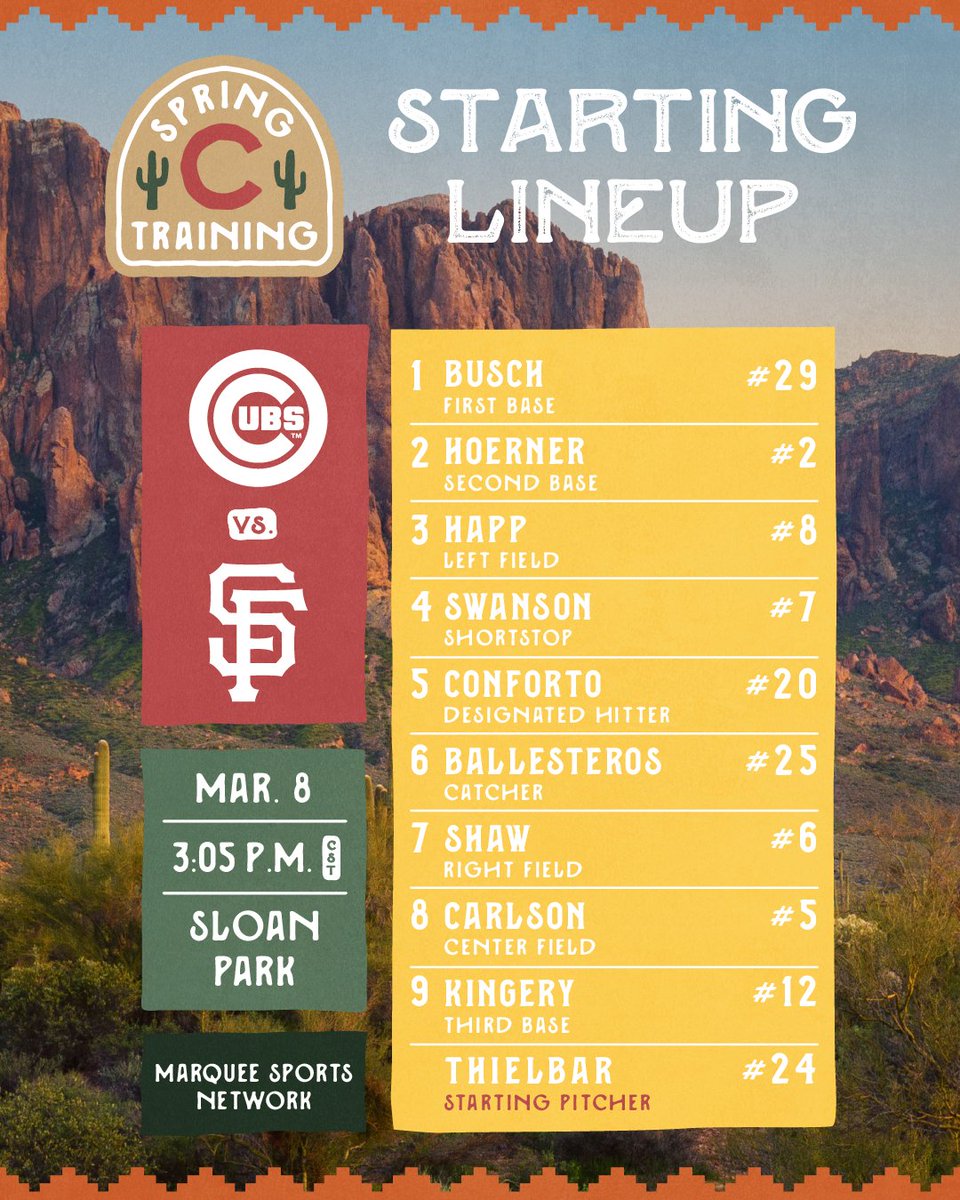 Today's game will be broadcasted on @WatchMarquee.
Let's play some more baseball! ☀️