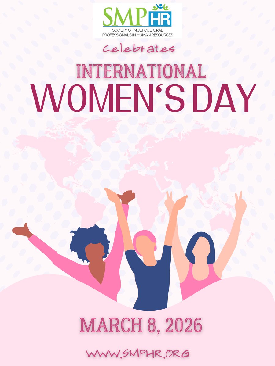 The Society of Multicultural Professionals in Human Resources proudly celebrates International Women's Day 2026!

Learn more about our organization at smphr.org. 

#WomenInLeadership #WomensHistoryMonth 
#InternationalWomensDay #IWD2026 #talent #leadership