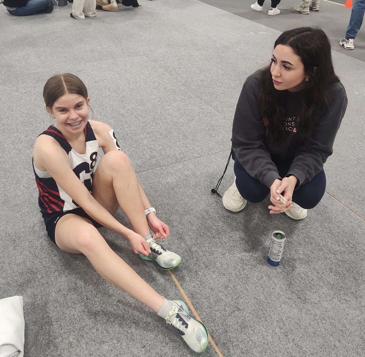 Breanna getting a pep talk from Coach Mia.

Her 11:55 PR in the 3200m makes her the #3 freshman and #14 overall in 2A this season.