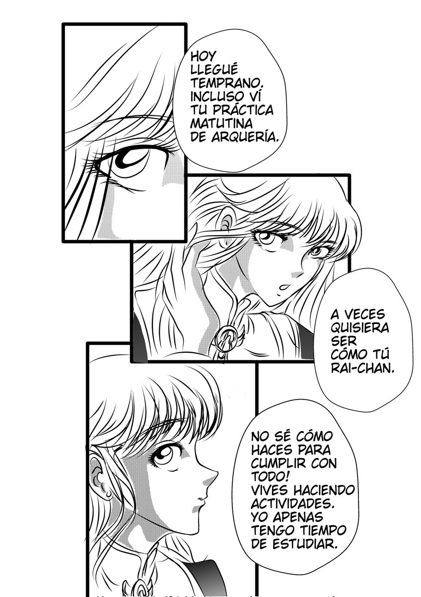 Bueno, yo no sé nada de dibujar manga, aunque haya leído mucho al respecto, pero me animé a jugar un poco usando al #OC de la reciente cumpleañera <a href="/Amazonomachia1/">Raidne Πότνια Θηρῶν</a>. La idea era meter a su #Raidne en una breve historia, y salió esto... 😅