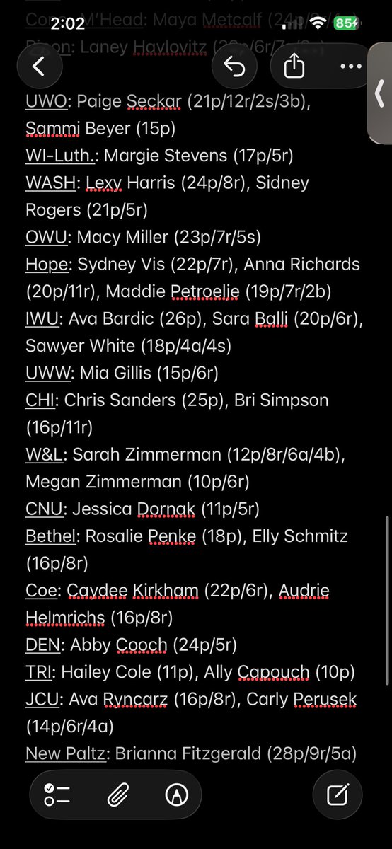 voiceoftheberg's tweet photo. Top D3 MBB &amp; WBB Performers (R32)

This took me awhile to sit down and put together (most of my morning), so if you know any of the athletes, TAG them!

#d3hoops #d3bracket #marchmadness https://t.co/Zm4mNyMLOE