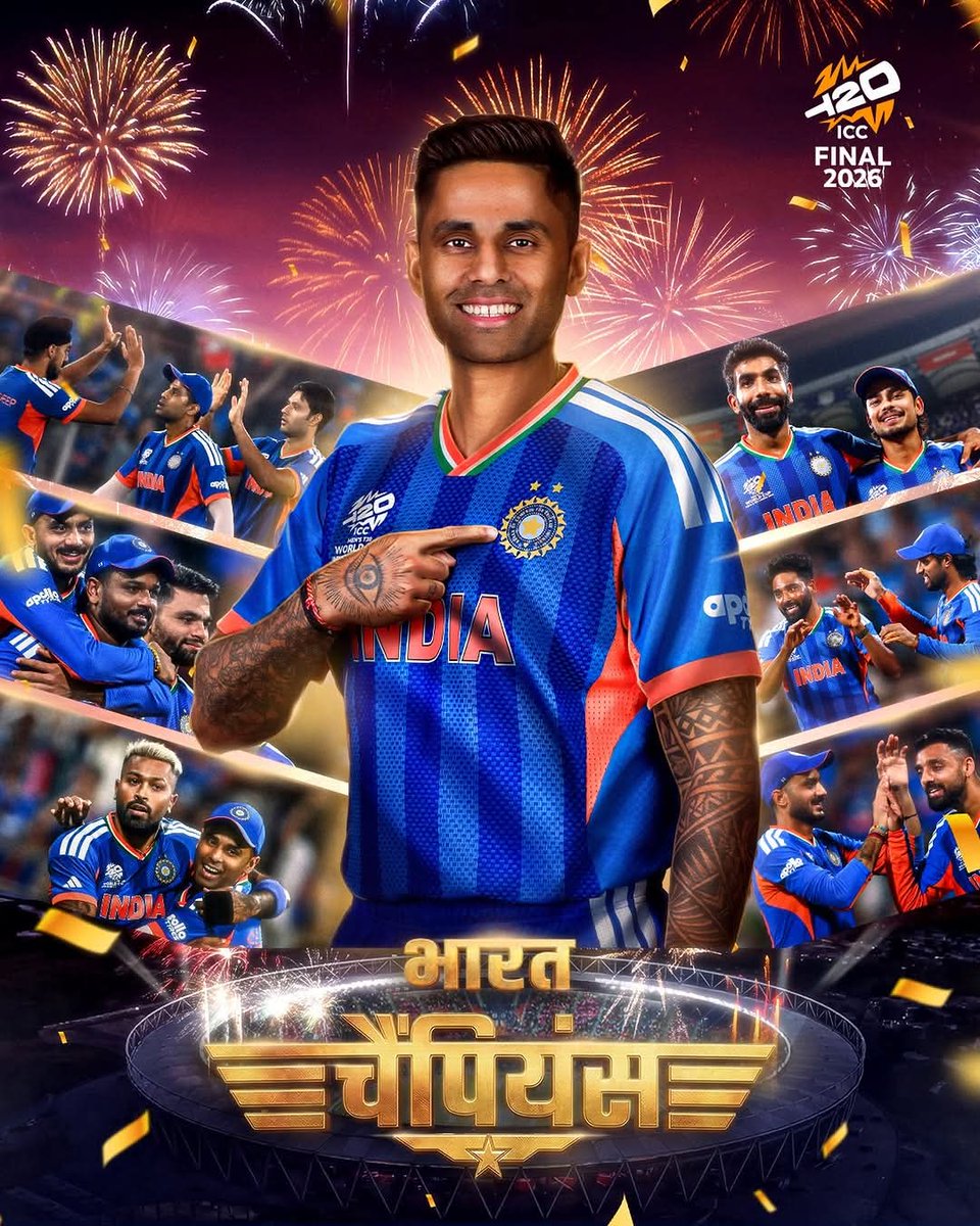 joyti_ji's tweet photo. What a proud moment for the nation! 🇮🇳
Heartiest congratulations to Team India for becoming World Champions. 🏆
Your dedication, passion, and outstanding performance throughout the tournament made every Indian proud.
Thank you for bringing glory and joy to the entire country. https://t.co/cEnyn29h5c