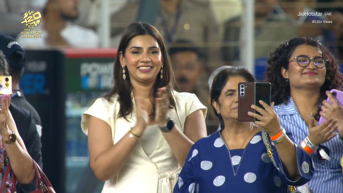 CricCrazyJohns's tweet photo. PROUD WIFE ❤️

- When whole crowd cheering for Jasprit Bumrah, The GOAT 🐐 https://t.co/wmaVM1Nd9K
