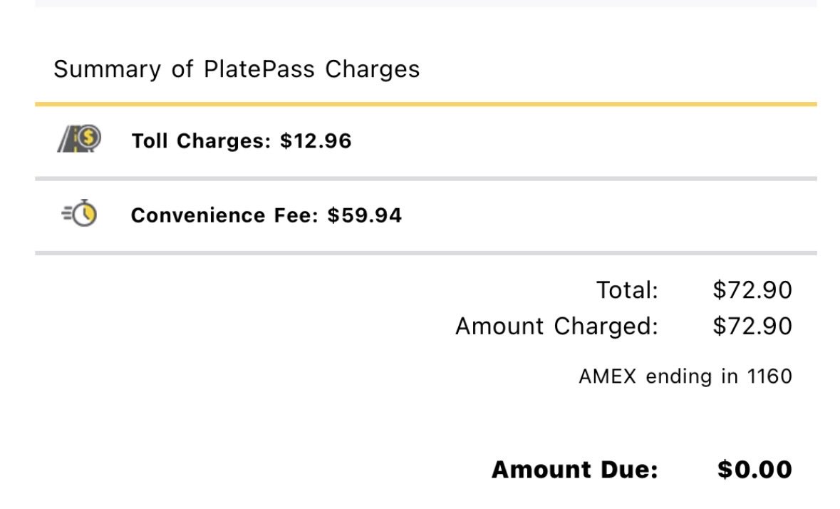 TrevorAnthony's tweet image. Yo @Hertz are you insane?!  This is ridiculous!   My toll charges are $13 and you’re charging me $60 for a convenience fee?  You realize, the tolls can be paid in person right?!  #CustomerServiceFail