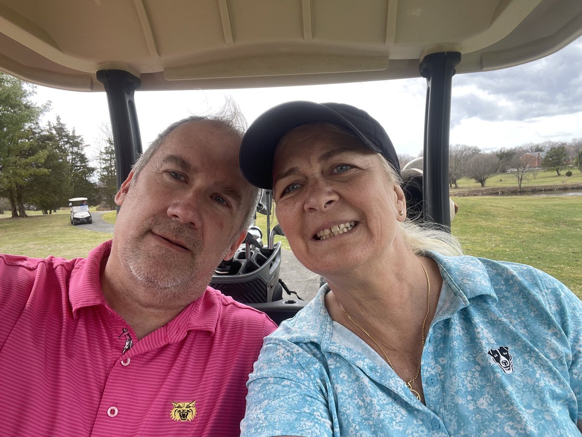 Just finished a round of golf, Deb and I paired up with two great guys from the area. It’s been 2 months since we’ve played and I have new irons (after using my irons for 28 years), so I didn’t have a stellar game but it was fun and relaxing.