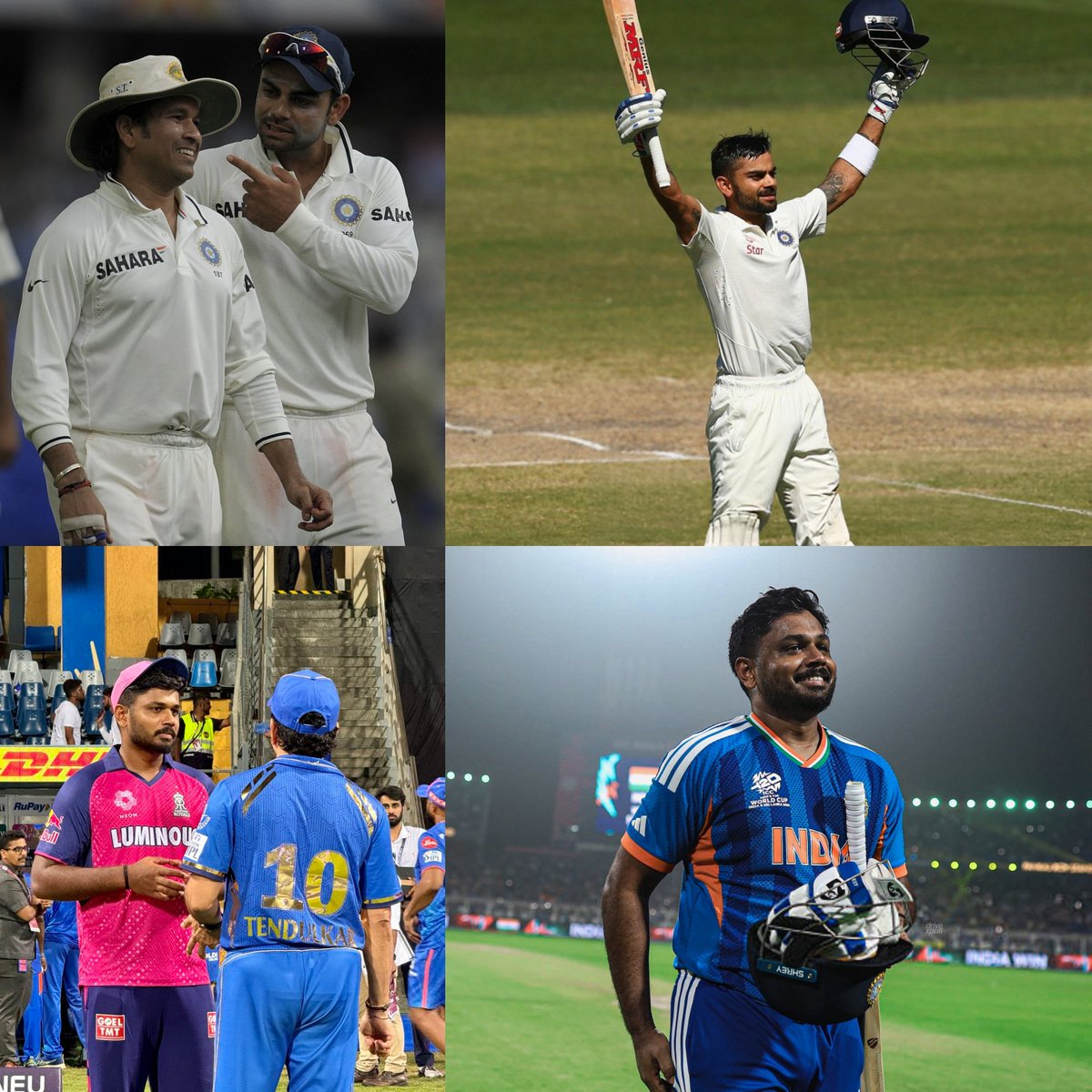 2014 - 𝗩𝗶𝗿𝗮𝘁 𝗞𝗼𝗵𝗹𝗶, "I had a bad England tour. When I came back, I spoke to Sachin Paaji and had a few sessions with him. I told him I was working on my hip position, but he made me realise the importance of a big stride and the forward press against fast bowlers as