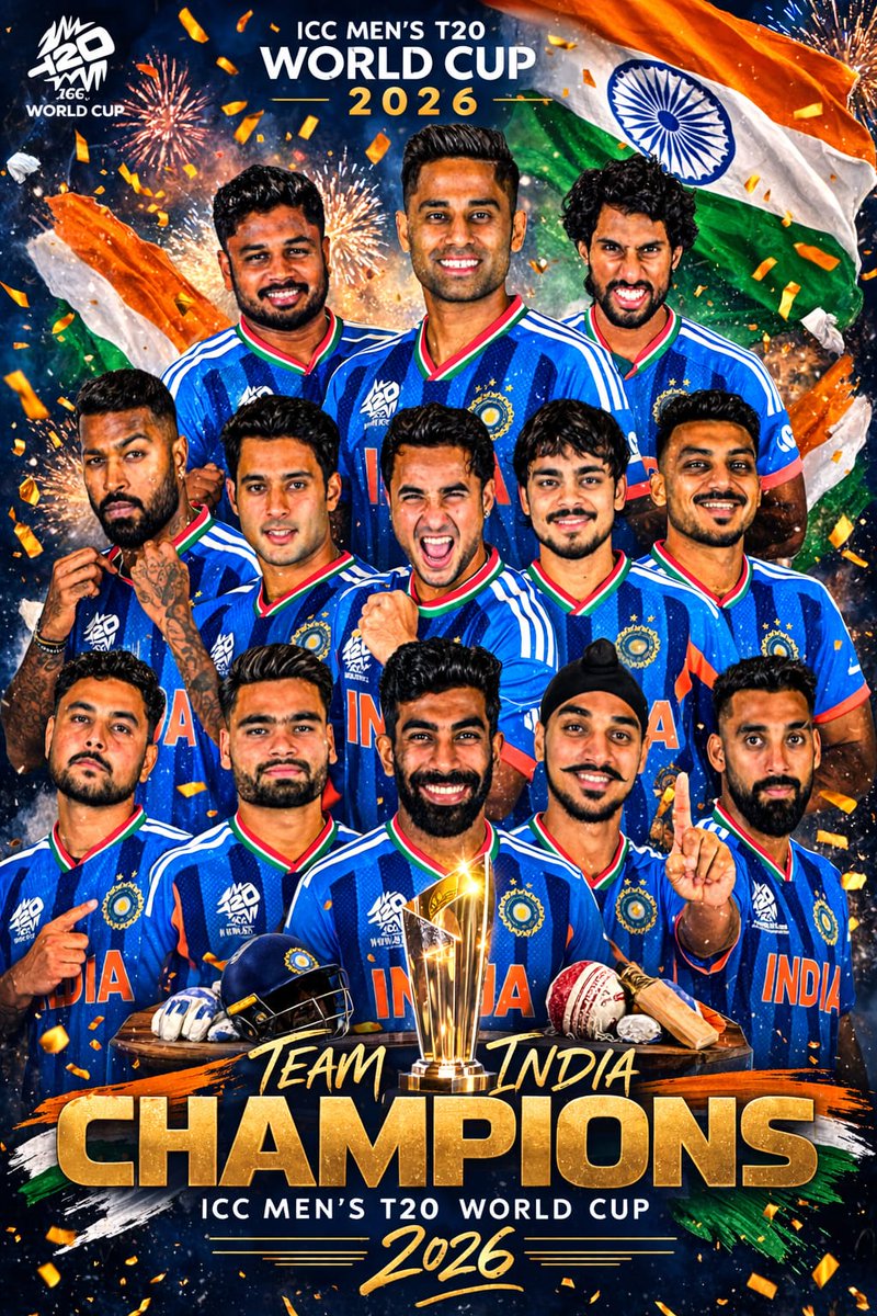 drdhruvsanadhya's tweet photo. विश्व विजेता भारत! 🇮🇳🏆
टी-20 वर्ल्ड कप के फाइनल में न्यूज़ीलैंड को हराकर भारतीय क्रिकेट टीम ने पूरे देश का सिर गर्व से ऊँचा कर दिया टीम इंडिया के जज़्बे और समर्पण ने हर भारतीय का दिल गर्व और खुशी से भर दिया। विश्व विजेता बनने पर भारतीय क्रिकेट टीम एवं  सभी देशवासियों को बधाई । https://t.co/bhxFVBYOXb