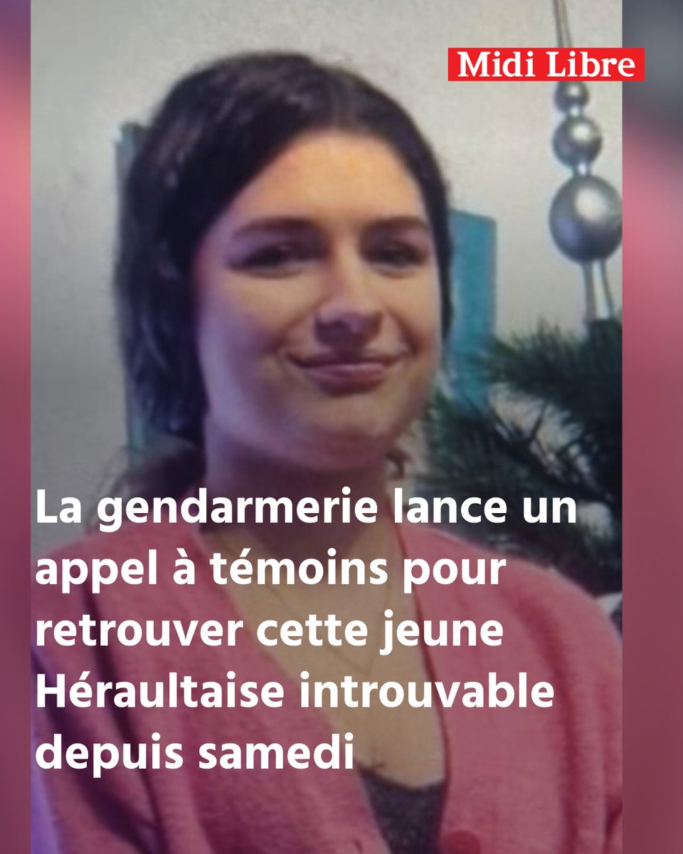 Midilibre's tweet photo. Disparition inquiétante de Lou, 14 ans : la gendarmerie lance un appel à témoins pour retrouver cette jeune Héraultaise introuvable depuis samedi
➡️ https://t.co/8QuXDS6thA https://t.co/ngEcgUJG2d
