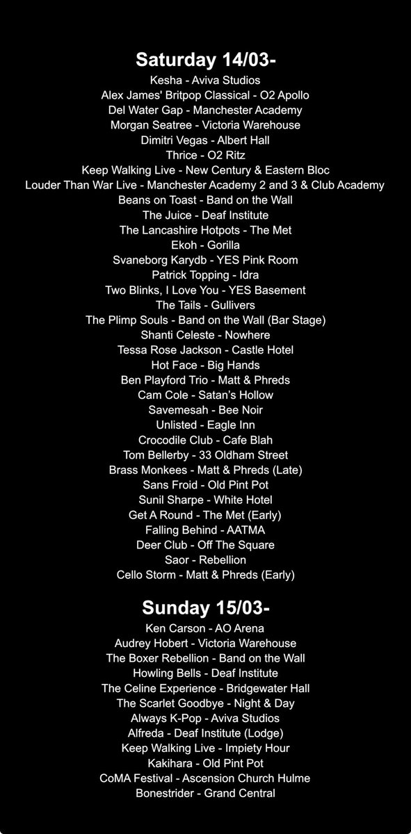 Manchester Gigs tweet media