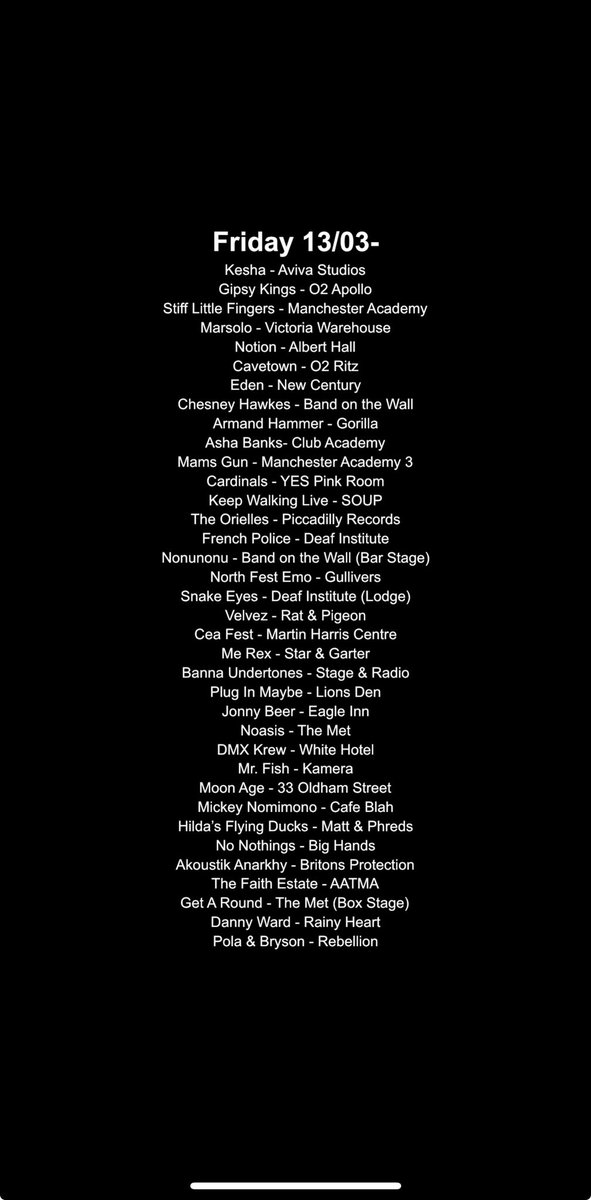 Manchester Gigs tweet media