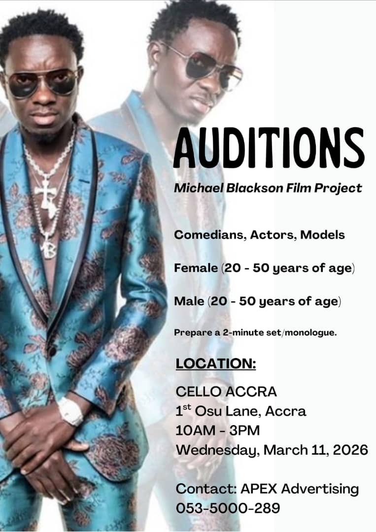 Ghana 🇬🇭 Open Call for a movie we shooting in Ghana April 7-14. Directed by Leslie Smalls