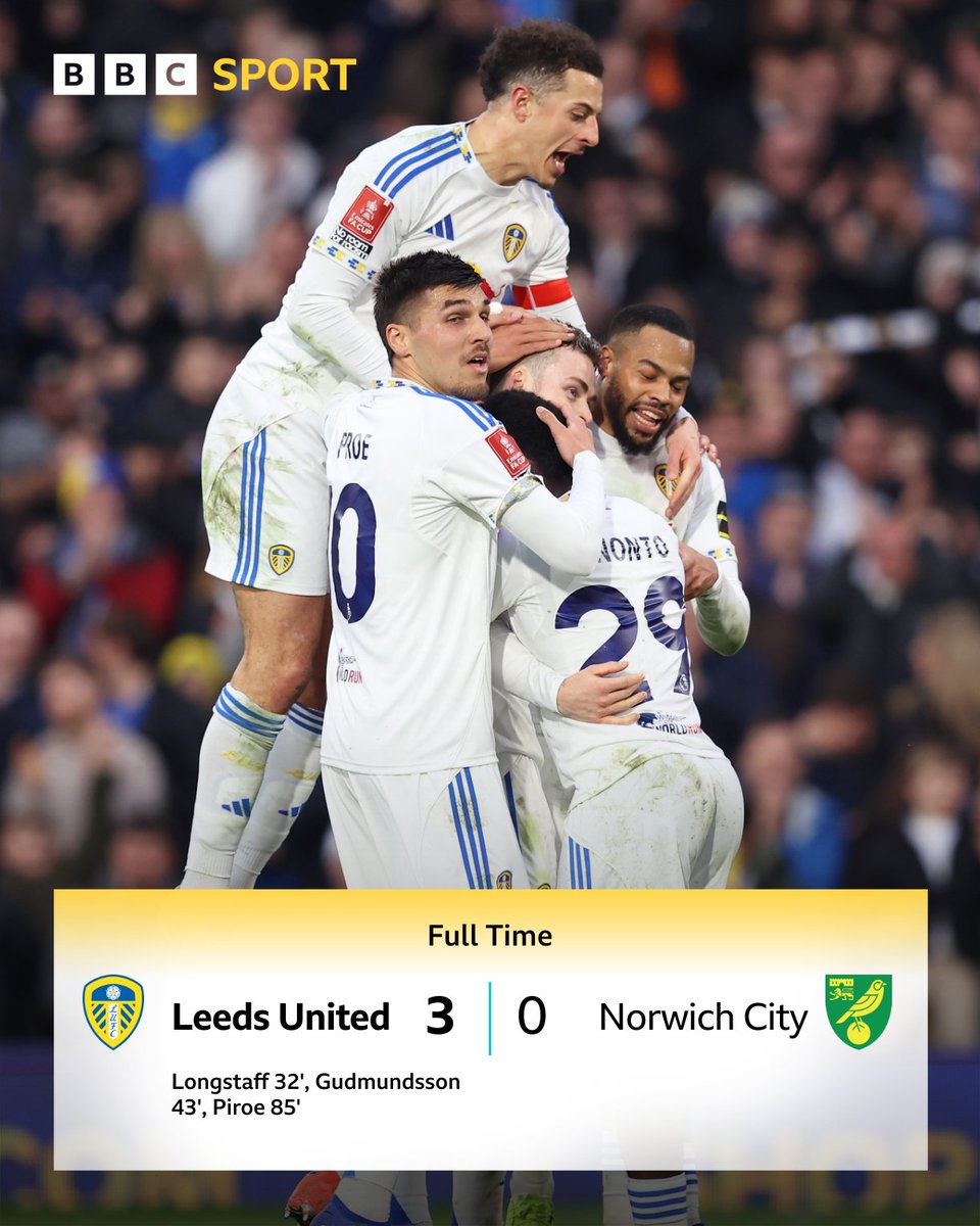 Leeds have reached a FA Cup quarter-final for the first time since 2002-03 👏