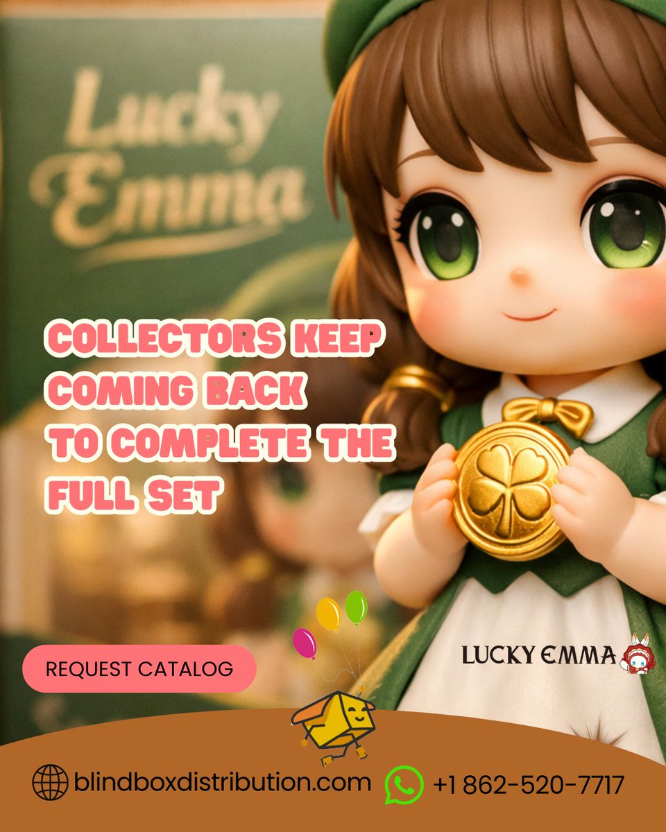 BlindBoxUSA's tweet image. Why do collectors keep coming back? 👀
Because they want to complete the full Lucky Emma set.
Blind box collectibles create excitement, repeat customers, and fast-moving shelves for retailers.
Request the catalog today.
#LuckyEmma #BlindBoxBusiness #RetailTok #ToyBusiness