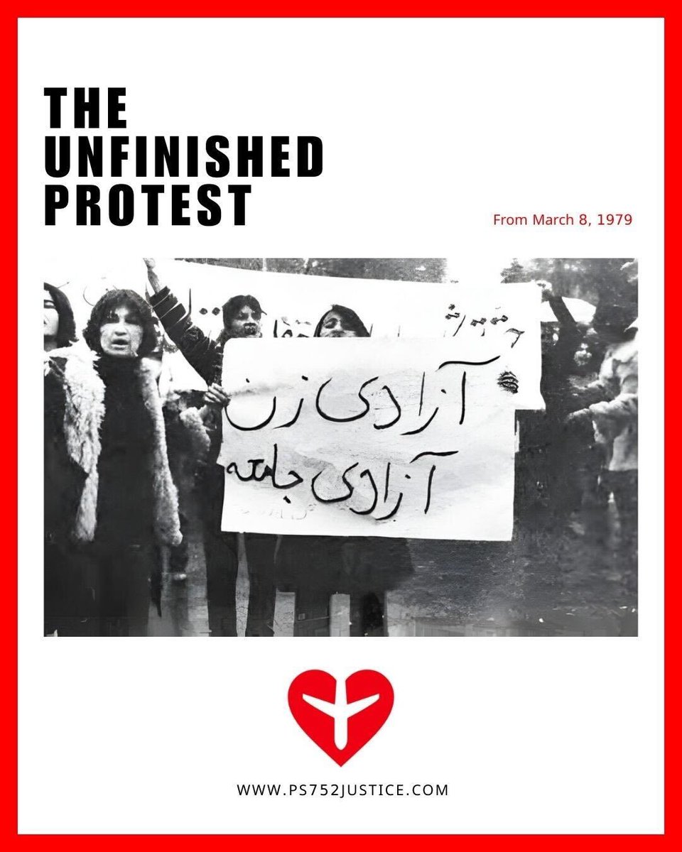 ps752justice's tweet photo. Iranian women, despite decades of repression, have fought for their rights over the past 47 years. Today, they inspire many others around the world. Instead of remaining victims, they have courageously stood up to tyranny and forged a historic role for themselves.

#InternationalWomensDay #IWD2026 
#زن_زندگی_آزادی #روز_جهانی_زن 
#ps752justice