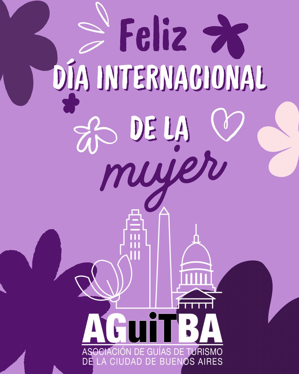 aguitba's tweet photo. Queremos hacerles llegar un afectuoso saludo y nuestro reconocimiento a todas las Guías de turismo. Cada  una de ustedes contribuye a poner en valor nuestro patrimonio cultural y a fortalecer la actividad turística.

¡Feliz Día Internacional de la Mujer! https://t.co/BsKu8ra1vP