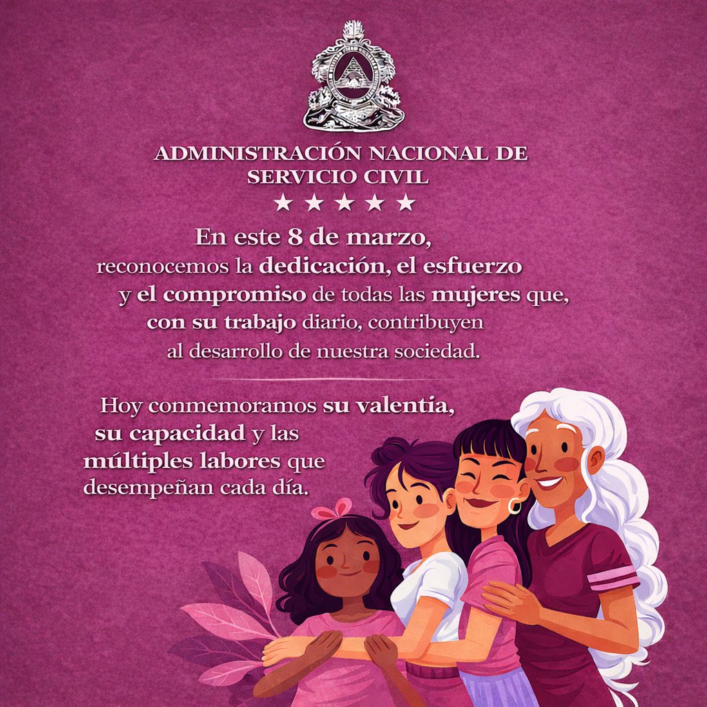 Desde la Administración Nacional de Servicio Civil, este 8 de marzo reconocemos la dedicación, el esfuerzo y el compromiso de todas las mujeres que, con su trabajo diario, contribuyen al desarrollo de nuestra sociedad.
Hoy conmemoramos su valentía, su capacidad y las múltiples