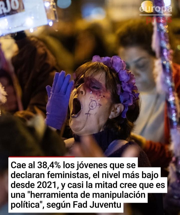 Que bueno que la mayoría de las mujeres en el mundo se están dando cuenta que el feminismo solo las está utilizando políticamente.