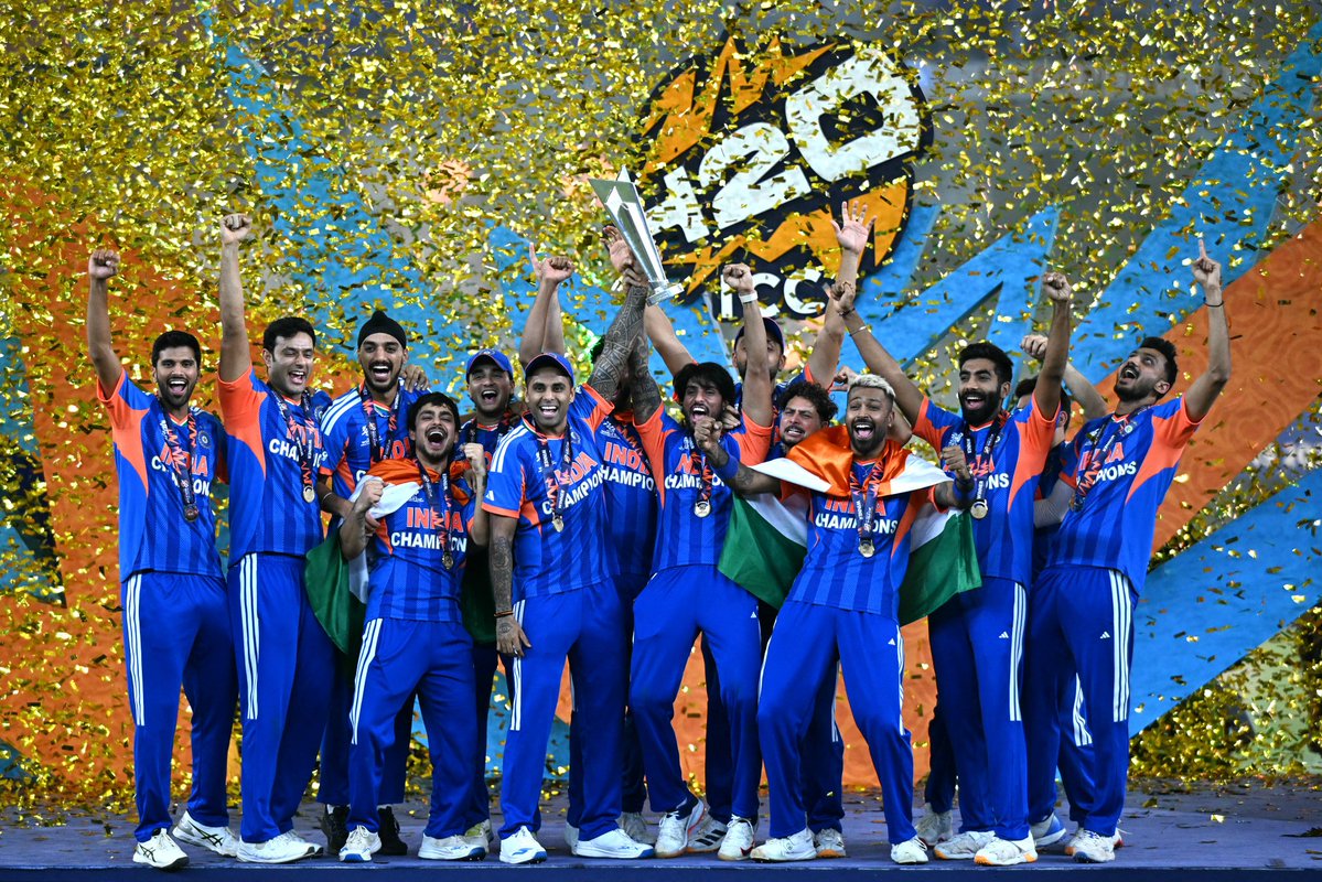 - T20 World Cup in 2024. 
- Champions Trophy in 2025. 
- T20 World Cup in 2026. 

THE DOMINANCE OF TEAM INDIA IN WHITE BALL CRICKET. 🇮🇳🏆