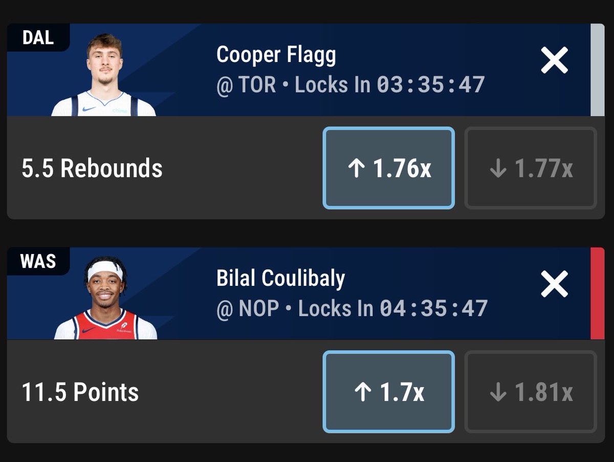 Klarb4's tweet image. NBA play of the day 🔒 💎 make sure to check out the completely free discord I’m gonna be dropping a 2 man nuke for csgo tm morning 👀 
#nba #espn #boomfantasy #prizepicks #parlay #cooperflagg #bilal