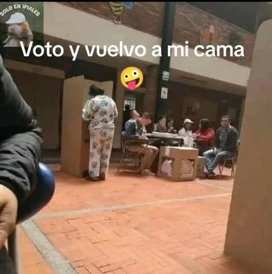Postales de las elecciones…
Fue captada en cámara votando, la tía Marina del famoso influencer equistero <a href="/JackDeLaConcha/">Jack Baltimore</a> ....
Noticia en desarrollo, pronto sabremos la marca del pijama.