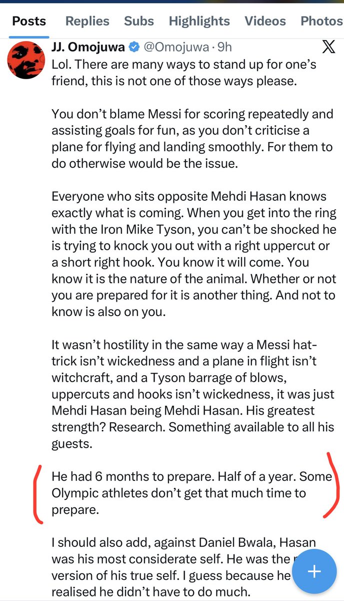 Trouble in paradise?

- the moment <a href="/Omojuwa/">JJ. Omojuwa</a> landed <a href="/BwalaDaniel/">D. H Bwala</a> a left hook of blame. 😂