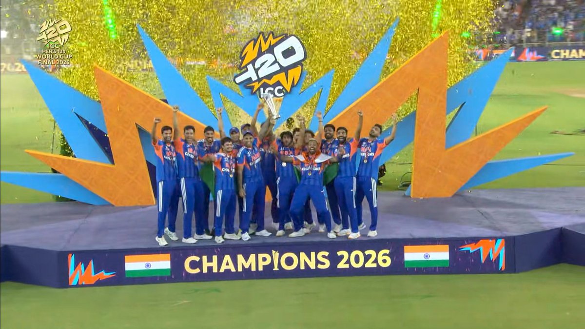 imamit_X's tweet photo. CHAMPIONS 🏆 

#INDvNZ
#T20WorldCup
#T20WorldCup2026final https://t.co/vEwX9u0l3R