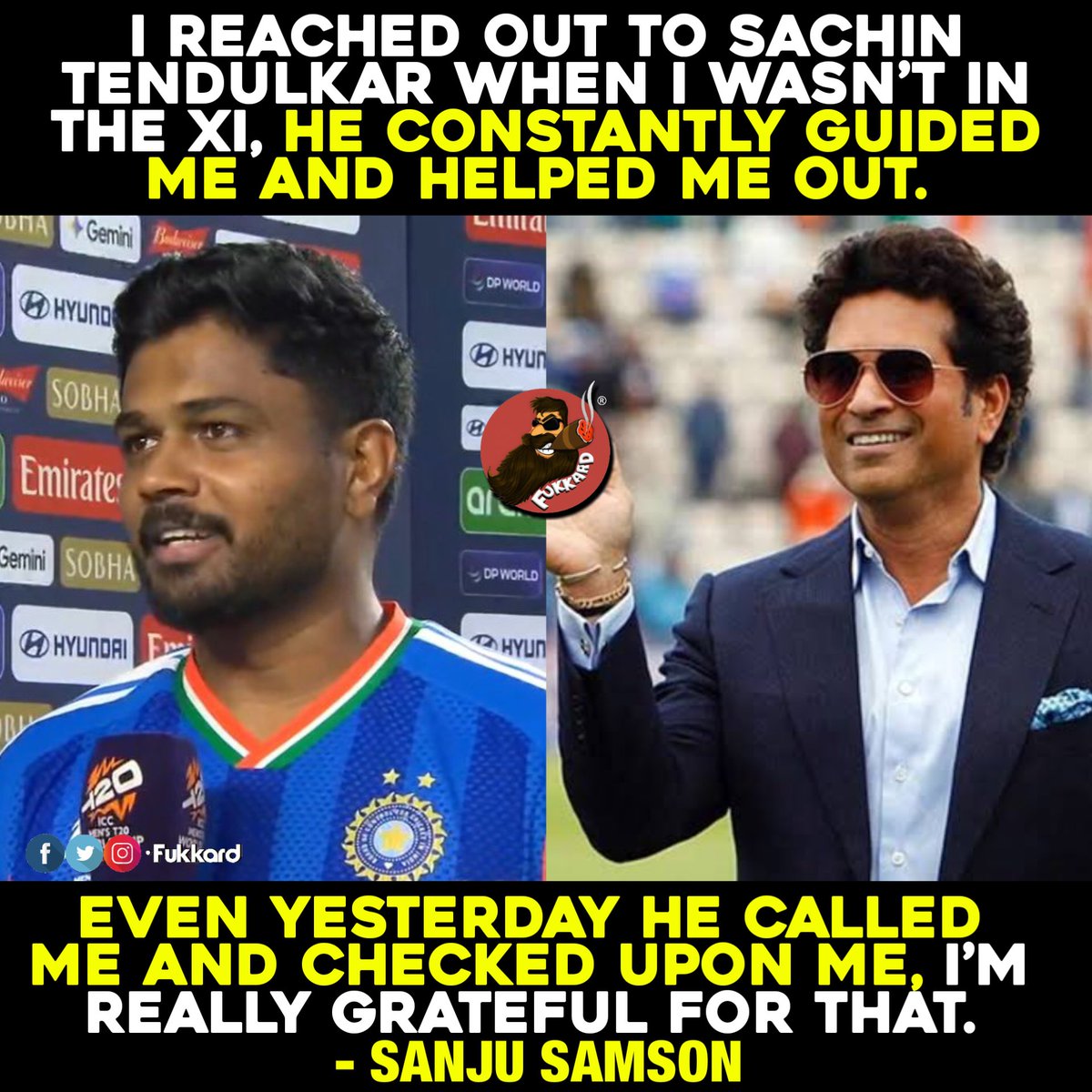 Fukkard's tweet photo. #SachinTendulkar Sir Gave me Constant Guidance &amp; Helped me out - #SanjuSamson 

#India #INDvsNZ #INDvNZ https://t.co/Mt0fDTKt83