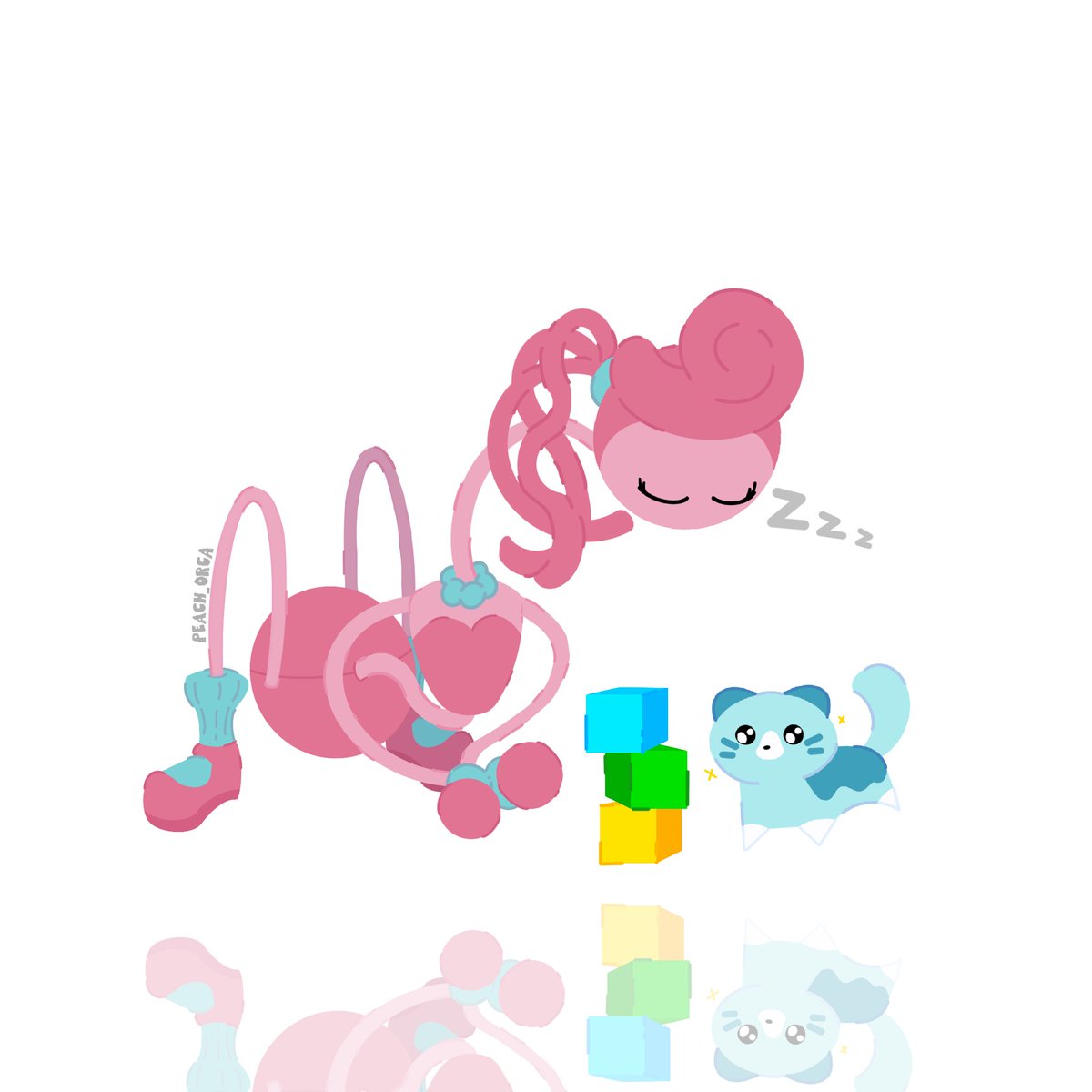 Peach_Orca's tweet photo. — Wow, what a cool little tower a made!! Heyy, are you watching?

#PoppyPlaytime #PoppyPlaytimefanart https://t.co/cmyVD2WCWa