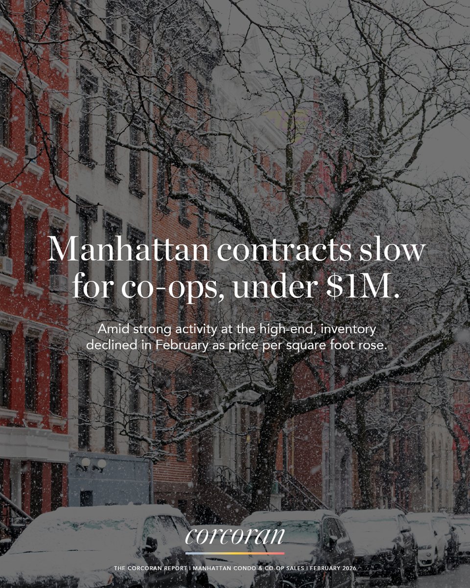 corcorangroup's tweet image. #February in #Manhattan usually means slushy sidewalks and theater tickets, but this year, the high-end #realestate market brought the heat. 🔥📈 More insights: bit.ly/3OW2Jwy 👈
