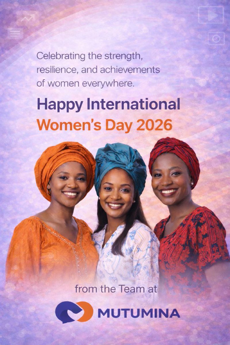 SunnyInspired's tweet photo. Today, we recognize the resilence, strength and accomplishment of Women all over the world.

Women are beacons of hope, and the pillars upon which our society stands.

From all of us at #Mutumina, we celebrate every woman out there!

Happy #IWD2026 https://t.co/Npo1EJKA20