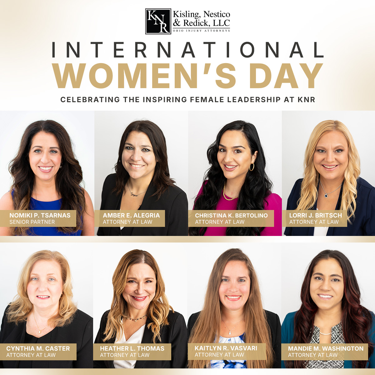 KNR salutes the women who bring their unique perspectives and strengths to our leadership team every day. Your contributions make us better advocates for our clients and our community. Thank you for paving the way!