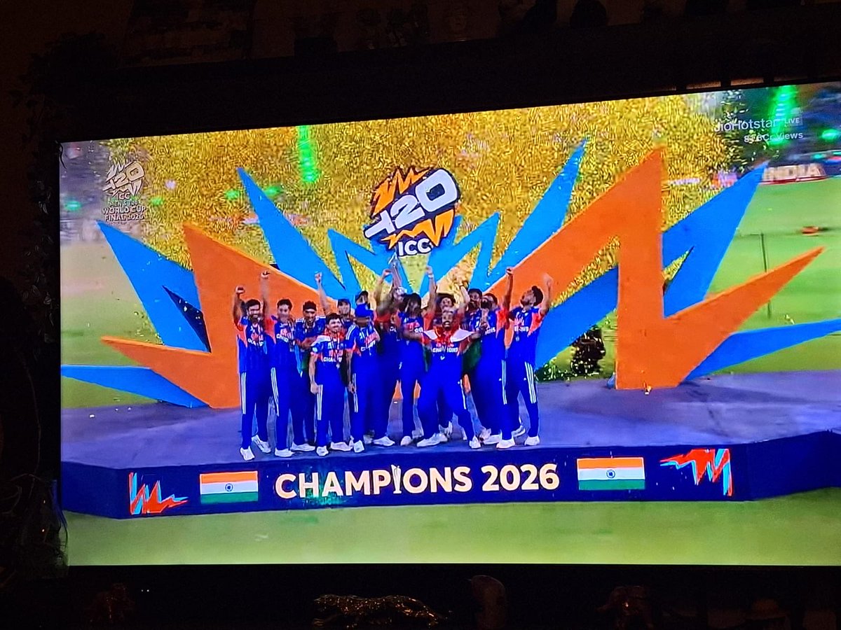 AttorneyArya's tweet photo. Congratulations Team India on winning the T20 World Cup 2026. What an incredible performance…massive total, dominant bowling, and history made with back-to-back titles.

Well done  Team India ! Jai Hind!  

#TeamIndia #T20WorldCup2026 #Champions #IndiaWin #CricketFever #BharatMataKiJai #MenInBlue #WorldChampions