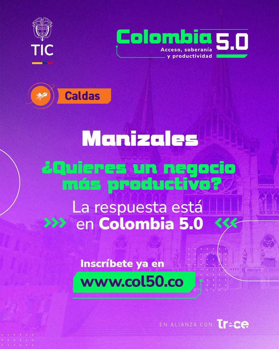 Col5punto0's tweet photo. ¿Quieres que la tecnología trabaje para ti y no al revés? 🚀
Acompáñanos en #Manizales este 17 y 18 de marzo. Descubre herramientas prácticas para potenciar tu negocio y transformar tu día a día. El futuro es ahora.
¡Asegura tu cupo!
👉 https://t.co/xZOSeL5Tpg
#Col50 #MinTIC https://t.co/xSkflttgpM