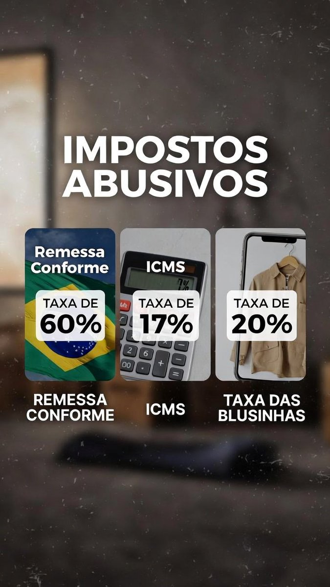 A "TAXA DAS BLUSINHAS" É SO PARTE DO PROBLEMA

Pra importar em lojas online...

Em compras até 50 dólares... Você paga 20% de imposto de Importação ("Taxa das Blusinhas") + 20% de ICMS

Acima de 50 dólares... 60% de imposto de importação + 20% ICMS"