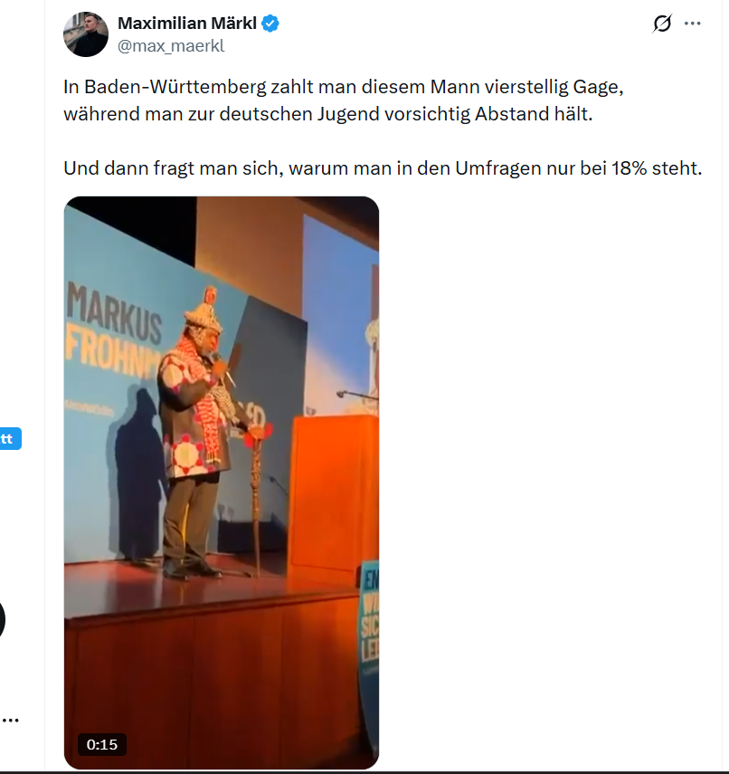 AfDverbot_2024's tweet photo. Maximilian #Märkl, Bundessprecher der #IB Deutschland übt massive Kritik am Auftritt von Serge Menga @SergeMenga2024 und dem damit verbundenen Wahlkampf von #Frohnmaier in #BadenWürttemberg 

#Vorfeld #AfD #LandtagswahlBW  #IdentitäreBewegung #gesichertrechtsextrem https://t.co/9Ds3mKuD6J