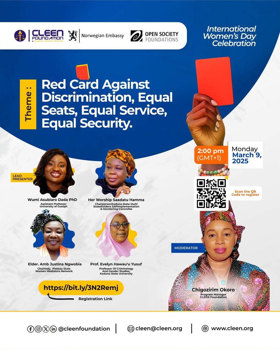 cleenfoundation's tweet photo. As the global community commemorates International Women’s Day 2026, CLEEN Foundation joins millions across Nigeria and around the world in celebrating the achievements, resilience, and leadership of women. https://t.co/eYowR1MqvL