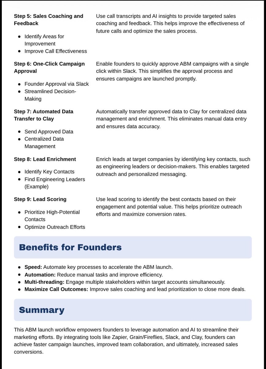 Jake_Biv's tweet photo. Founders used to need a $250K/yr enterprise AE to multithread deals. Now we do it with an ABM workflow.

After the first disco call, the system finds stakeholders, maps the account, automates outreach, and moves deals forward. Big unlock.

Comment or DM and I’ll send the loom! https://t.co/sIxhW8uu2h