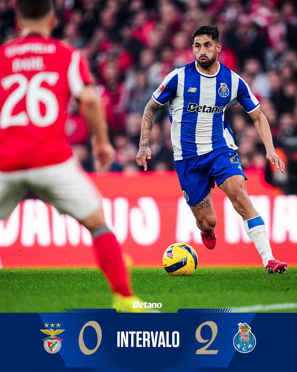 ⏱Intervalo! Half-time! Descanso!

#SLBFCP #SeguimosJuntos